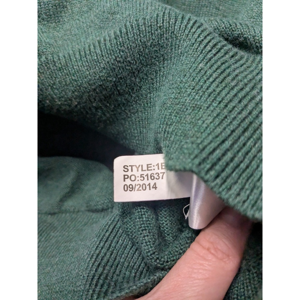 Vineyard Vines Mens Large Green 100% Cotton Quarter Zip Pullover Sweater 1E0284 - Picture 4 of 6